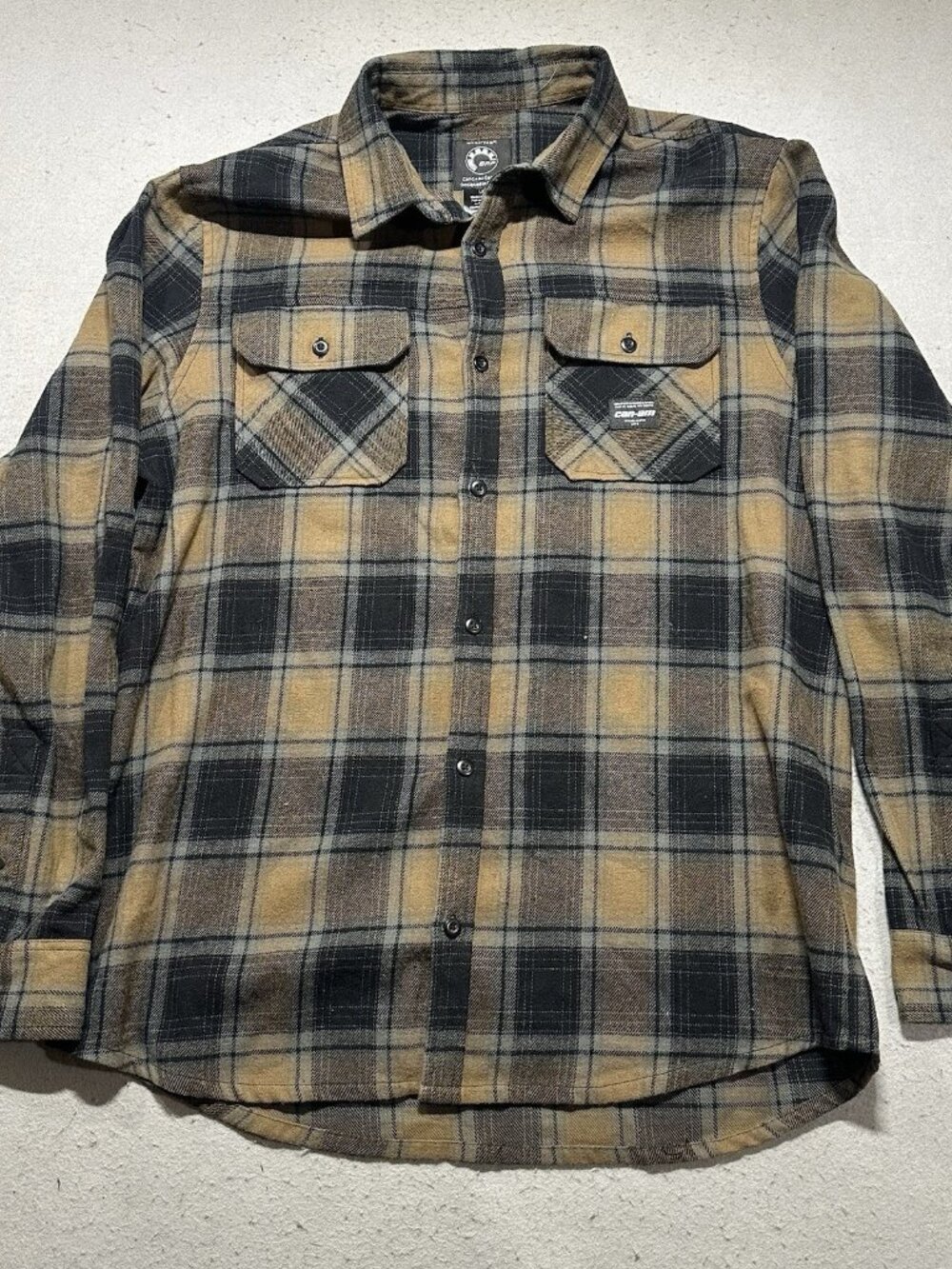 BRP Can Am Mens Shirt Plaid Flannel Large Multicolor Longsleeve Shirt